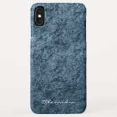 Elegante Monogram Aquamarin Aqua Blue Velvet Case-Mate iPhone Hülle (Rückseite)