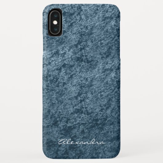 Elegante Monogram Aquamarin Aqua Blue Velvet Case-Mate iPhone Hülle (Rückseite)