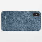 Elegante Monogram Aquamarin Aqua Blue Velvet Case-Mate iPhone Hülle (Rückseite (Horizontal))