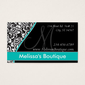 Elegante Monogram aquamarine Preismarke I