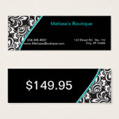 Elegante Monogram aquamarine Preismarke klein (Vorne & Hinten)