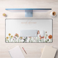 Elegante Monogram Aquarellfarben-Wildblume