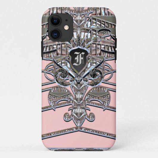 Elegante Monogram Art Deco Case-Mate iPhone Hülle (Rückseite)