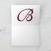 Elegante Monogram B Burgundy Cards für Hochzeiten (Innenseite)