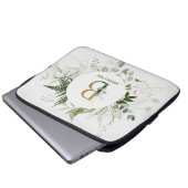 Elegante Monogram B Fern & Sukkulent Laptop-Sieb Laptopschutzhülle (Vorne Knopf)