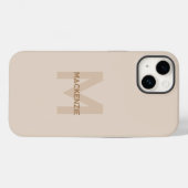 Elegante Monogram Beige Gold Moderne Typografie Na Case-Mate iPhone Hülle (Rückseite (Horizontal))