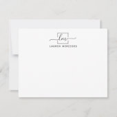 Elegante Monogram Beruflich Stationery Mitteilungskarte (Vorderseite)