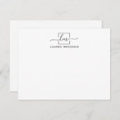 Elegante Monogram Beruflich Stationery Mitteilungskarte (Vorne/Hinten)