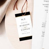 Elegante Monogram Black and Gold Wedding Geschenkanhänger