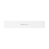 Elegante Monogram Black and White Script Wedding Einladungsbanderole (Flach)