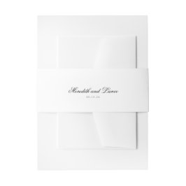 Elegante Monogram Black and White Script Wedding Einladungsbanderole