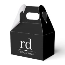 Elegante Monogram Black and White Trauzeugen Gift