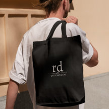Elegante Monogram Black and White Trauzeugen Gift