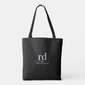Elegante Monogram Black and White Trauzeugen Gift Tasche (Rückseite)