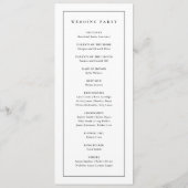 Elegante Monogram Black and White Wedding Programm (Rückseite)