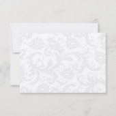 Elegante Monogram Black Damask Red Trim Wedding Mitteilungskarte (Rückseite)