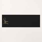 Elegante Monogram Black Gold Name Yoga Mat Yogamatte (Vorderseite (Horizontal))