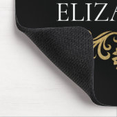 Elegante Monogram Black Gold Office School Mousepad (Ecke)