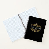 Elegante Monogram Black Gold Office School Notizblock (Innenseite)