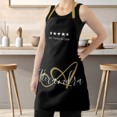Elegante Monogram Black Gold Script Bester Koch Na Schürze