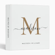 Elegante Monogram Black Gold Script Kitchen Rezept