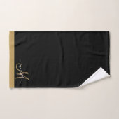 Elegante Monogram Black Gold Script Name Badhandtuch Set (Handtuch)