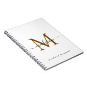 Elegante Monogram Black Gold Script Office School Notizblock (Rechte Seite)