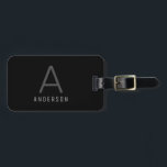 Elegante Monogram Black Gray Custom Luggage Tag Gepäckanhänger<br><div class="desc">Der elegante und Berufliche Monogram Initial Name Custom Printed Luggage Tag in Schwarz,  Weiß und Grau sieht klassisch und männlich auf jedem schwarzen Gepäck aus,  sodass sich Ihr Gepäck leicht identifizieren lässt,  ohne sich in abscheulicher Weise stehend zu machen,  sodass Sie immer elegant,  beruflich und sauber aussehen und zusammensetzen.</div>
