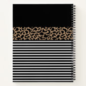 Elegante Monogram Black Leopard Animal Print Notizblock (Rückseite)