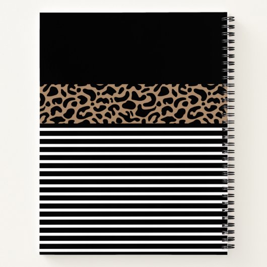 Elegante Monogram Black Leopard Animal Print Notizblock (Rückseite)