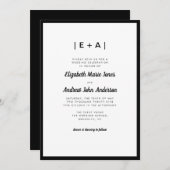 Elegante Monogram Black Modern Bold Wedding Einladung (Vorne/Hinten)