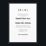 Elegante Monogram Black Modern Bold Wedding Einladung<br><div class="desc">Elegantes,  modernes,  feines Monogramm Schwarzes Foto Einladung zur Hochzeit</div>