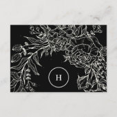 Elegante Monogram Black Tuxedo Wreath Wedding RSVP Karte (Rückseite)