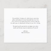 Elegante Monogram Black Wedding Dankeschön Card (Rückseite)