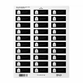 Elegante Monogram Black Wedding Rücksendeadresse (Vorne)