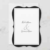 Elegante Monogram Black & White Wedding Einladung (Rückseite)