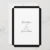 Elegante Monogram Black & White Wedding Einladung (Rückseite)
