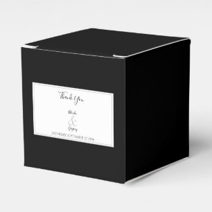 Elegante Monogram Black & White Wedding Geschenkschachtel
