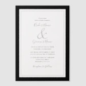 Elegante Monogram Black & White Wedding Pergament Einladungen (Vorderseite)