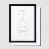 Elegante Monogram Black & White Wedding Pergament Einladungen (Versetzt)