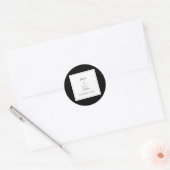 Elegante Monogram Black & White Wedding Runder Aufkleber (Umschlag)