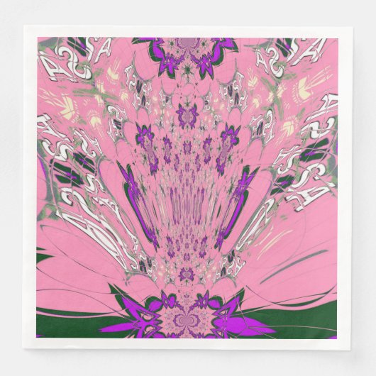 Elegante Monogram Bloom Paper Dinner Napkins Serviette (Vorderseite)