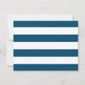 Elegante Monogram Blue Border Minimalistisch Mitteilungskarte (Rückseite)