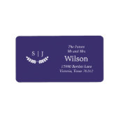 Elegante Monogram Blue Jewel Tone Rücksendeadresse Adressaufkleber (Vorne)