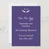 Elegante Monogram Blue Jewel Tone SaveDate Card Einladung (Vorderseite)