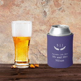 Elegante Monogram Blue Jewel Tone Wedding Dosenkühler