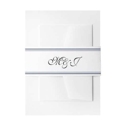 Elegante Monogram Blue Muschel Sea Wedding Einladungsbanderole (Vorderseite Beispiel)