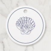 Elegante Monogram Blue Muschel Wedding Geschenkanhänger (Rückseite)