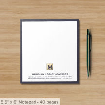 Elegante Monogram Blue Notepad