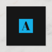 Elegante Monogram Blue Visitenkarte (Vorderseite)